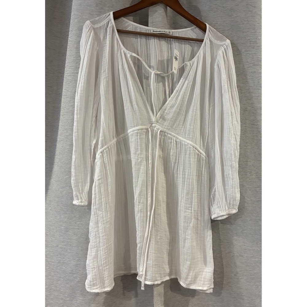 Abercrombie & Fitch Beach Swim Cover Up White‎ Sz Small NWT